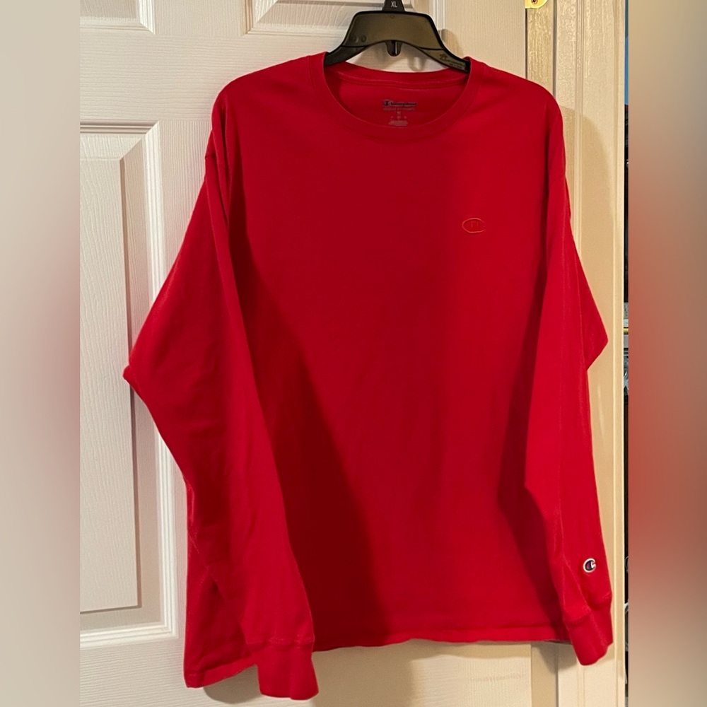 Champion Men's Red Long Sleeve T-Shirt